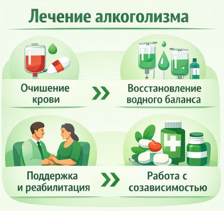 лечение алкоголизма в Усть-Куте этапы